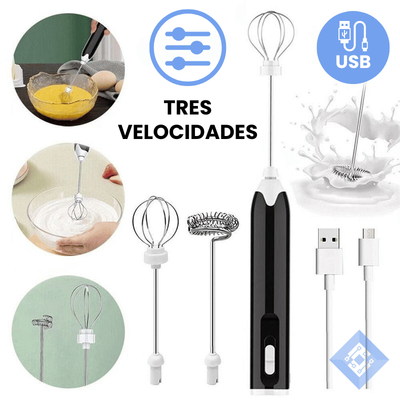 Espumador Multifuncional Recargable + 2 Cabezales + Taza De Regalo